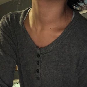 Brandy Melville Heather Gray Henley Top